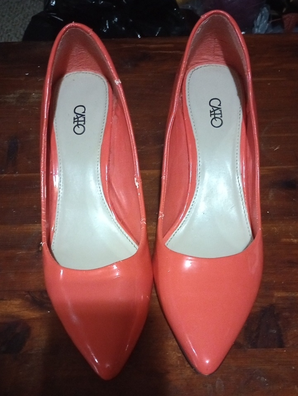 Cato Women’s Coral Patent Pointed-Toe Pumps